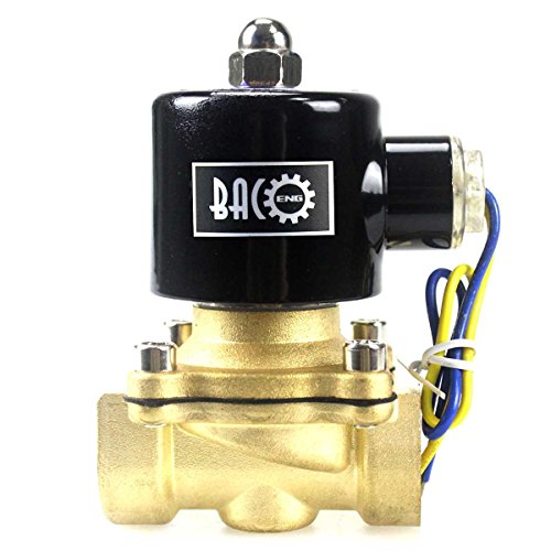 BACOENG 3/4" DC12V Electric Solenoid Valve (NPT, Brass, Normally Closed) - size: 3/4"NPT-Brass