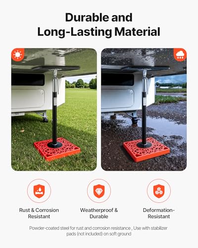 VEVOR RV Slide Out Support Jack, 2 PCS Camper Slide-Out Leveling Jack, Powder-Coated Steel Support Jacks for RV, Camper, Travel Trailer, Supports Up to 1000lbs, Adjustable from 21.3 inch to 48 inch - size: 1000 lbs/pcs