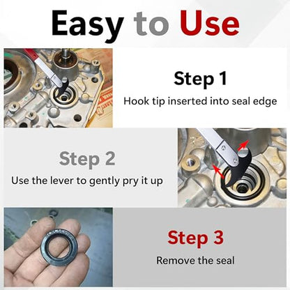ecocstm Seal Puller Tool, Oil Seal Removal Tool with Dual Hook