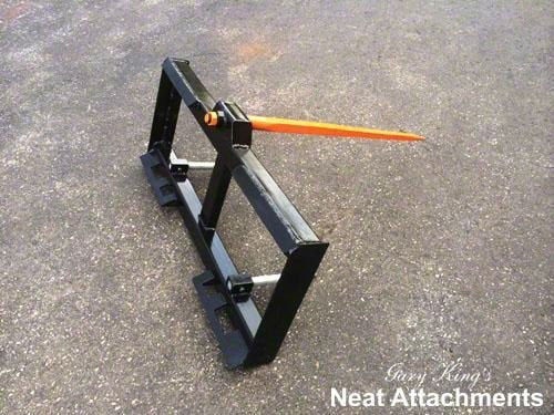 Skid Steer Attachment, 39" Hay Bale Spear & Stabilizer Spikes, Rated 3000 LB, Quick Attach - size: 39"