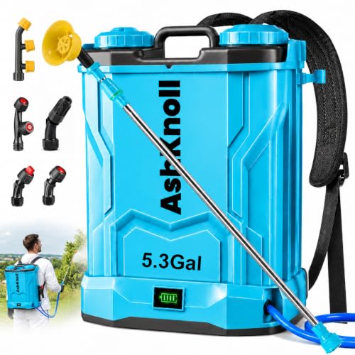 Battery Powered Backpack Sprayer 5.3 Gallon, 120 PSI Electric Sprayer