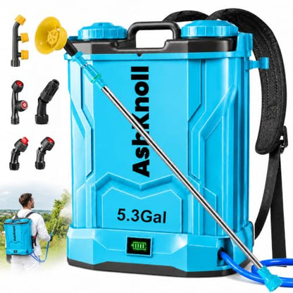 Battery Powered Backpack Sprayer 5.3 Gallon, 120 PSI Electric Sprayer