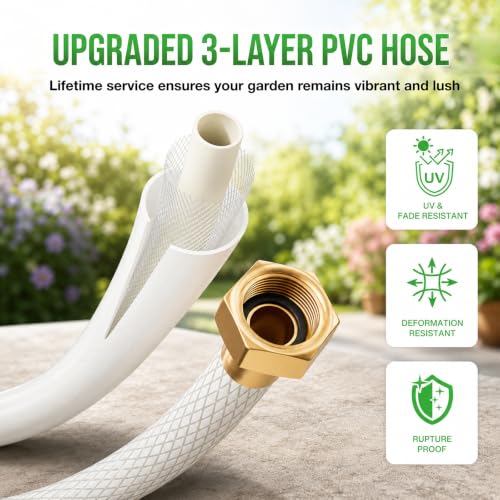 Tuyeho Heavy-Duty Automatic Retractable Garden Hose Reel 100FT Wall Mount - size: 1/2" 100FT