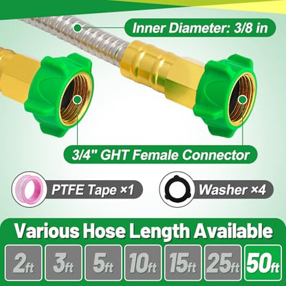 Garden Hose with Female to Female Connector, 50ft - size: 50ft