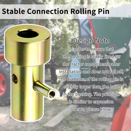 Quick Hitch Adapter Bushings Set Fit for Cat 1 3-Point Tractor Implements 4PCS Bushing Kit with Roll Pins, Gold - size: 4PCS Set