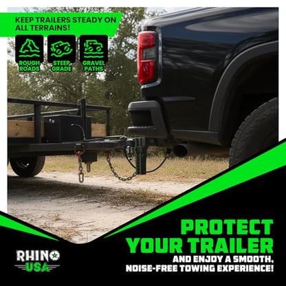 Rhino USA Adjustable Trailer Hitch (2.5in Receiver) - 10in Drop/Rise - color: Black, size: 2.5"x10"