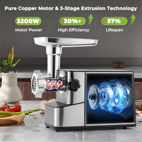 Electric Meat Grinder 3200W Multi-functional with Storage Function