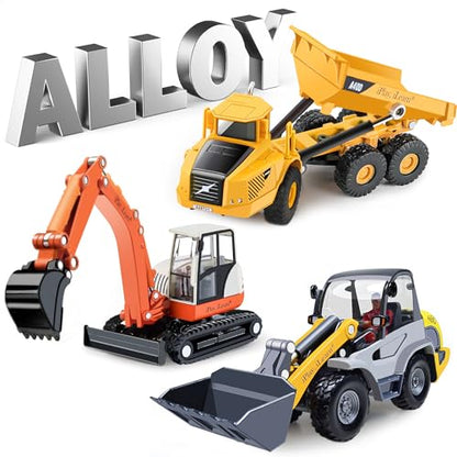 iPlay, iLearn Heavy Duty Construction Site Playset, Metal Dump Truck Digger