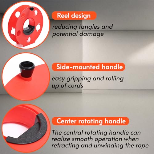 Homeon Wheels 100 ft Extension Cord Storage Reel, Impact-Resistant - style: Cord reel