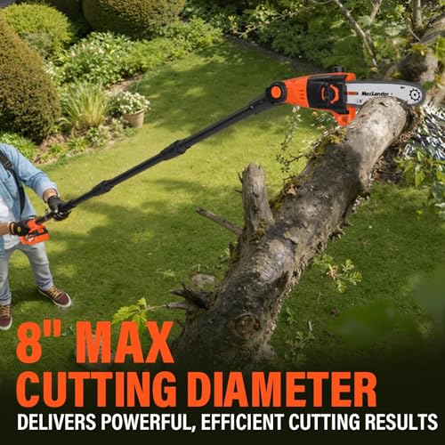 8 Inch 20V Cordless Pole Saw With 2×3.0Ah Battery & Charger - color: Black