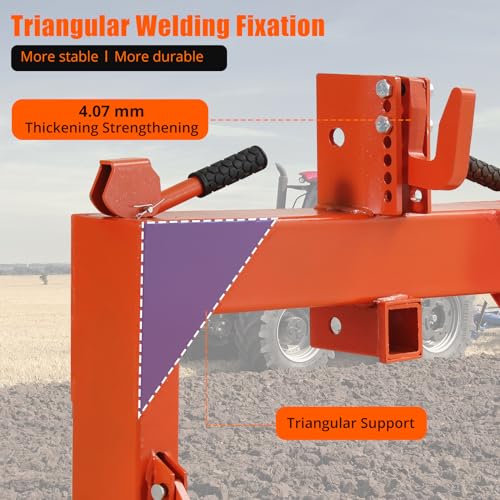 3000lbs Capacity 3-Point Quick Hitch Adapter for Category 1 & 2 Tractors - Dual Receivers