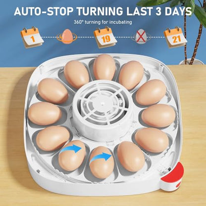 Sailnovo 12 Eggs Incubator, 4 Modes, Temp Control & Humidity Display, Blue - color: Blue, size: 12 Eggs