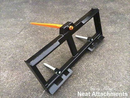 Skid Steer Attachment, 39" Hay Bale Spear & Stabilizer Spikes, Rated 3000 LB, Quick Attach - size: 39"