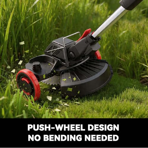 20V Electric Weed Wacker with Wheels, 5.2Ah Battery & Charger, K&GO Force