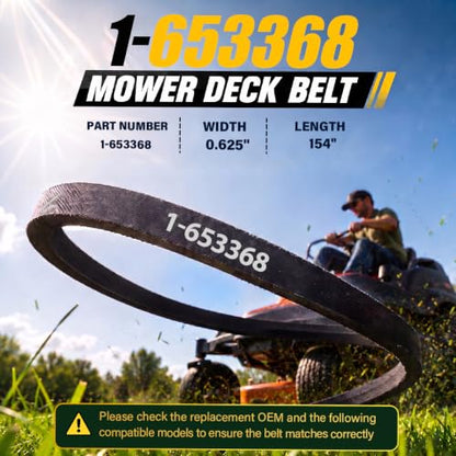 1-653368 Mower Deck Cutting Belt 5/8" x 154" for Exmark Husqvarna - size: 1-653368
