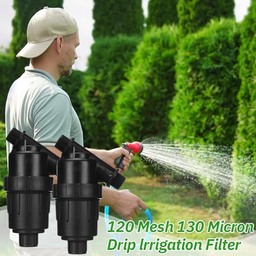 Glooglitter 2 Pcs 3/4" NPT Drip Irrigation Y Filter, 120 Mesh Screen
