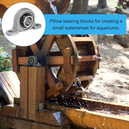 PATIKIL Pillow Block Bearing 11/16" / 17mm Bore, 2 Pcs Vertical Zinc Alloy Steel Mounted Flange Pillow Block Self Alignment Insert Bearings Bore Ball Housing for Machinery Power - size: 11/16"