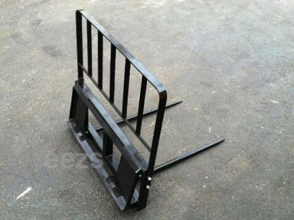 Skid Steer Attachment, 2 x 49" Hay Bale Spear w/Guard-WD, Rated 3000 LB, Quick Attach - size: 2 x 49" W/ Guard