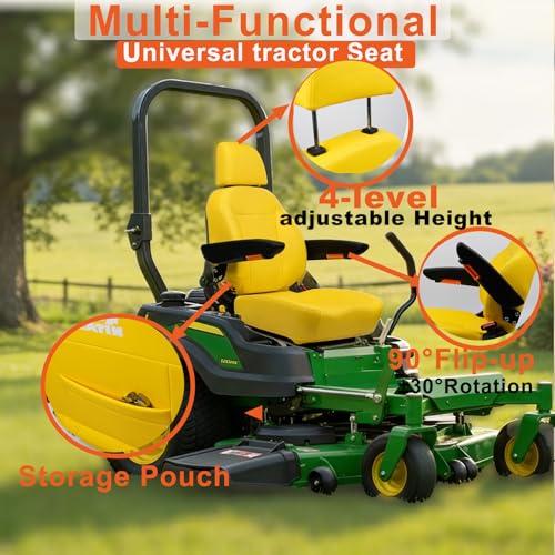 SEATIN Universal Tractor Seat, Zero Turn Mower Seat (yellow) - color: yellow