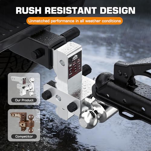 Kingfun Adjustable Trailer Hitch - Drop Hitch 2 Inch Receiver 6" Rise/Drop - color: Silver, size: 2"Receiver- 6"Rise/Drop Hitch