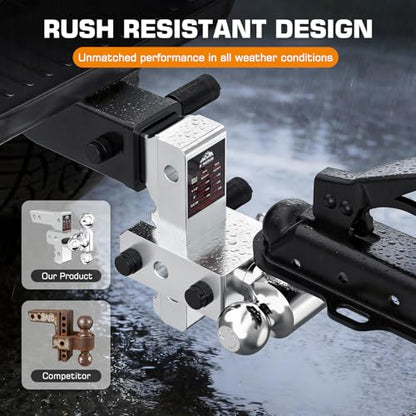 Kingfun Adjustable Trailer Hitch - Drop Hitch 2 Inch Receiver 6" Rise/Drop - color: Silver, size: 2"Receiver- 6"Rise/Drop Hitch
