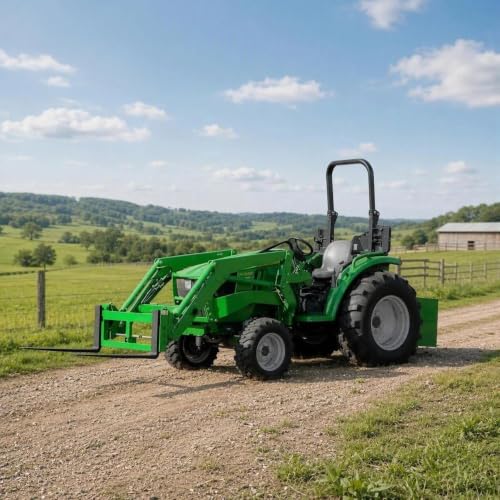 Garvee 2500 Lbs Skid Steer Pallet Fork Frame for JD Tractors, Green - color: Green-2500lbs-jd