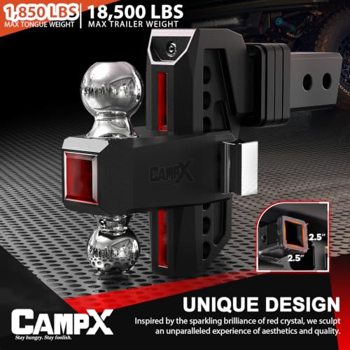 Adjustable Trailer Hitch Fits 2.5" Receiver 6-Inch Drop/Rise, Black - color: 2.5 inch Receiver-Black