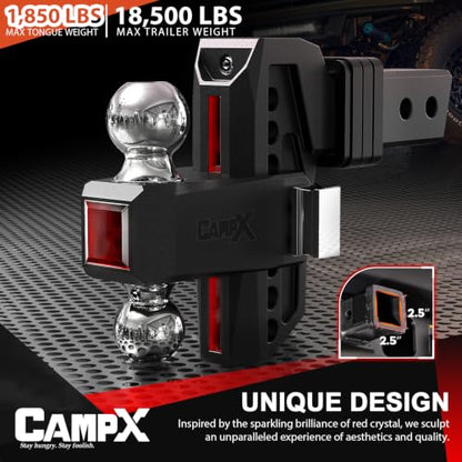 Adjustable Trailer Hitch Fits 2.5" Receiver 6-Inch Drop/Rise, Black - color: 2.5 inch Receiver-Black