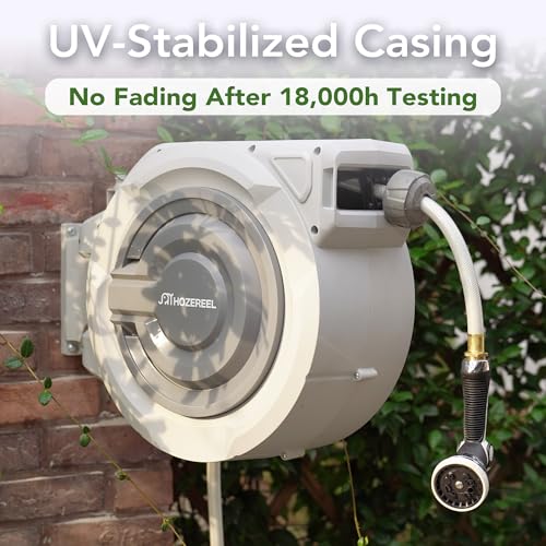 1/2" x 110FT Retractable Garden Wall Mounted Hose Reel - size: 1/2" 110 FT Hose & Reel