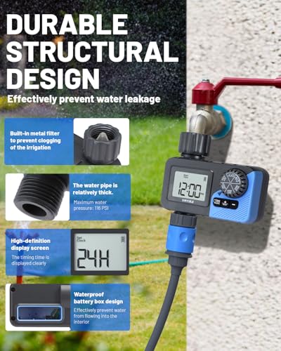 Smart Sprinkler Timer, Programmable Garden Smart Hose Watering System Equipment for Garden, Automatic Irrigation for Yard/Lawn, 1 Outlet
