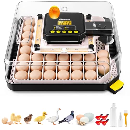 Sailnovo 48 Egg Incubator for Hatching Eggs,Ideal for Farm/School/Lab,Grey - color: Grey