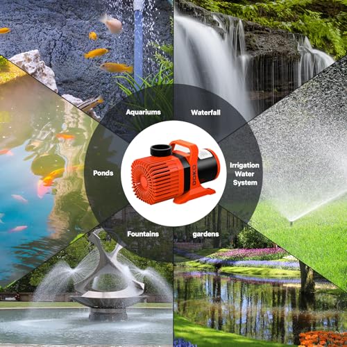DOKO 10000GPH Submersible Water Pump, 1000W High Flow Pond Pump with 33 FT Lift Height and 30FT Power Cord, Ultra Quiet Fountain Pump for Large Ponds, Large Aquariums, Waterfalls, Water Fountains - size: 1000W 10000GPH