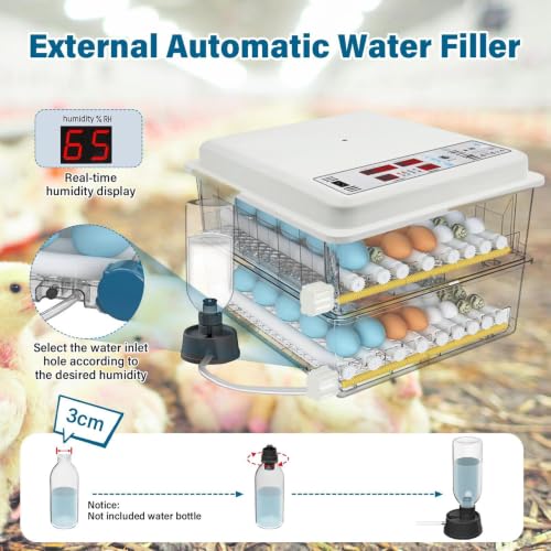 120 Egg incubators for Hatching Eggs with Automatic Turning & 5 Modes - color: 120 Egg White