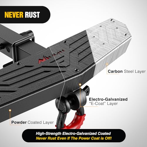 Nilight Hitch Step 2" Receiver Universal with Anti-Theft D-Ring Shackle - color: Hitch Step w/D-Ring Shackle