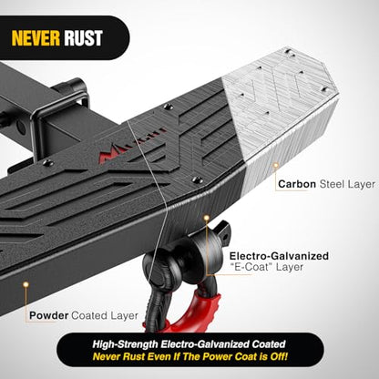 Nilight Hitch Step 2" Receiver Universal with Anti-Theft D-Ring Shackle - color: Hitch Step w/D-Ring Shackle
