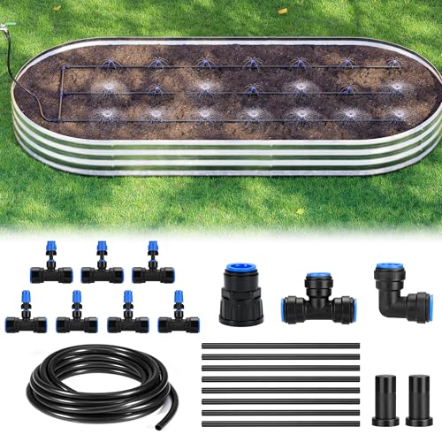 HIRALIY Raised Bed Drip Irrigation Kit, Small - size: Small