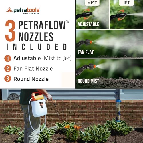 PetraTools EZ1 Battery Powered Sprayer - 3 Hr Runtime & 3 Nozzles, 1 Gallon - size: EZ1-Sprayer