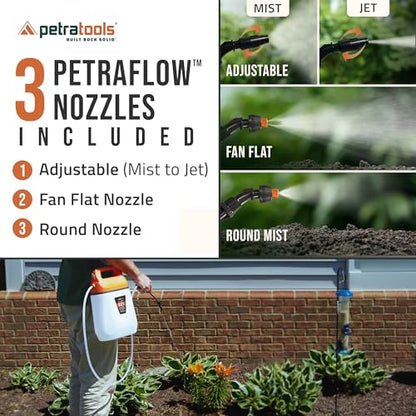 PetraTools EZ1 Battery Powered Sprayer - 3 Hr Runtime & 3 Nozzles, 1 Gallon - size: EZ1-Sprayer