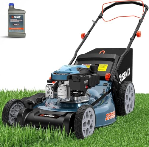 SENIX 22 Inch Self Propelled Gas Lawn Mower 170cc 4-Cycle RWD Mower