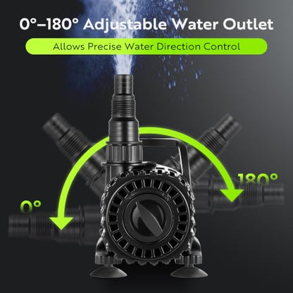 100W Pond Pump, Adjustable Flow 690~1,800GPH Fountain Pump - size: 100W