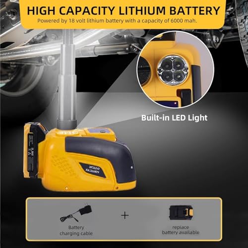 STANDTALL Electric Car Jack 5 Ton 18V Hydraulic, Cordless, Remote Control - color: Yellow Jack