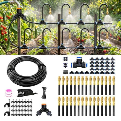 100FT Drip Irrigation System, 5/16” Tubing Automatic Garden Watering System - size: 5/16”
