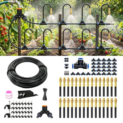 100FT Drip Irrigation System, 5/16” Tubing Automatic Garden Watering System - size: 5/16”