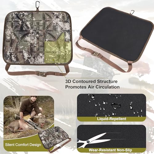 Hunting Seat Cushion, Silent Memory Foam Pad for Tree Stand & Saddle - color: Truetimber Strata