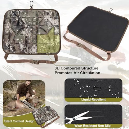 Hunting Seat Cushion, Silent Memory Foam Pad for Tree Stand & Saddle - color: Truetimber Strata