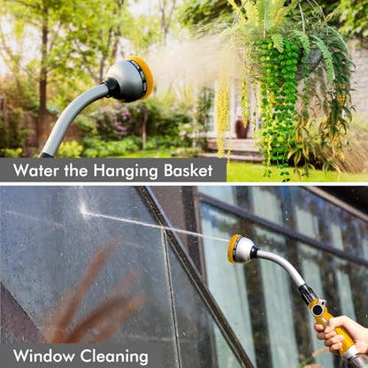 RESTMO Watering Wand Heavy Duty, 15-Inch Long Hose Nozzle Sprayer - color: Yellow