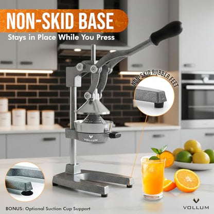 Vollum Manual Citrus Juicer Squeezer – Stainless Steel, Cast Iron - color: Gray