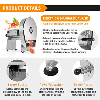 WICHEMI Electric Vegetable Slicer Commercial Friut Slicer Lemon Cutter