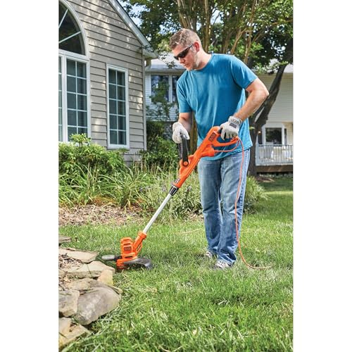 BLACK+DECKER Weed Wacker with Auto Feed, 14-Inch 2 in 1 String Trimmer Lawn Edger, Powerful 6.5-Amp Lightweight Electric Weed Eater (BESTA510)