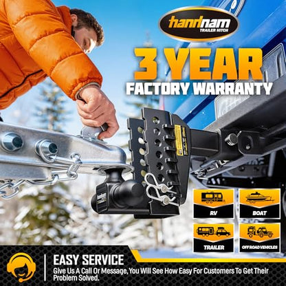 Drop Hitch Adjustable Trailer Hitch with 6" Drop/Rise, Fits 2" Receiver - size: 18500 LBS